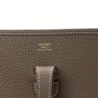 Hermes Taurillon Clemence Evelyne III PM Etoupe 6 of 8