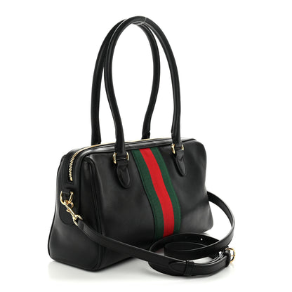 Gucci Calfskin Web Medium Borsetto Boston Black 3 of 10