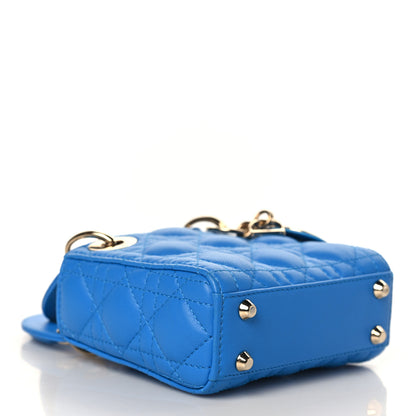 Christian Dior Lambskin Cannage Micro Lady Dior Blue 4 of 8