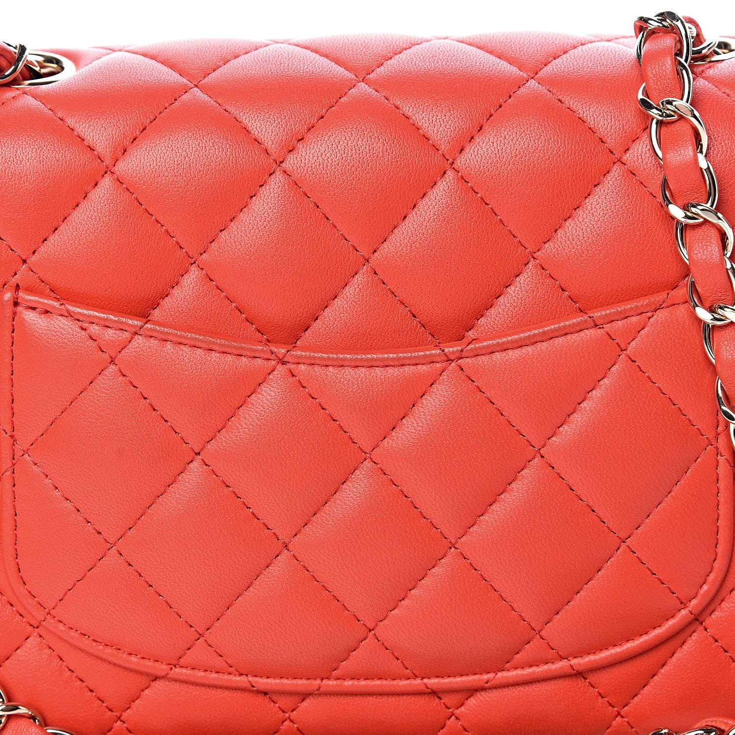 Chanel Lambskin Quilted Mini Square Flap Red 10 of 11