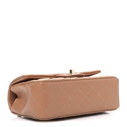 Chanel Lambskin Quilted Mini Rectangular Flap Dark Beige 3 of 10