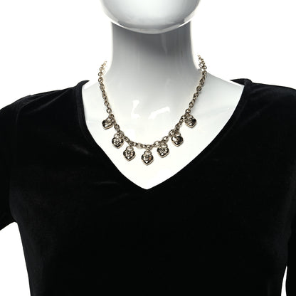 Chanel Metal CC Heart Turnlock Charms Choker Necklace Gold 2 of 5