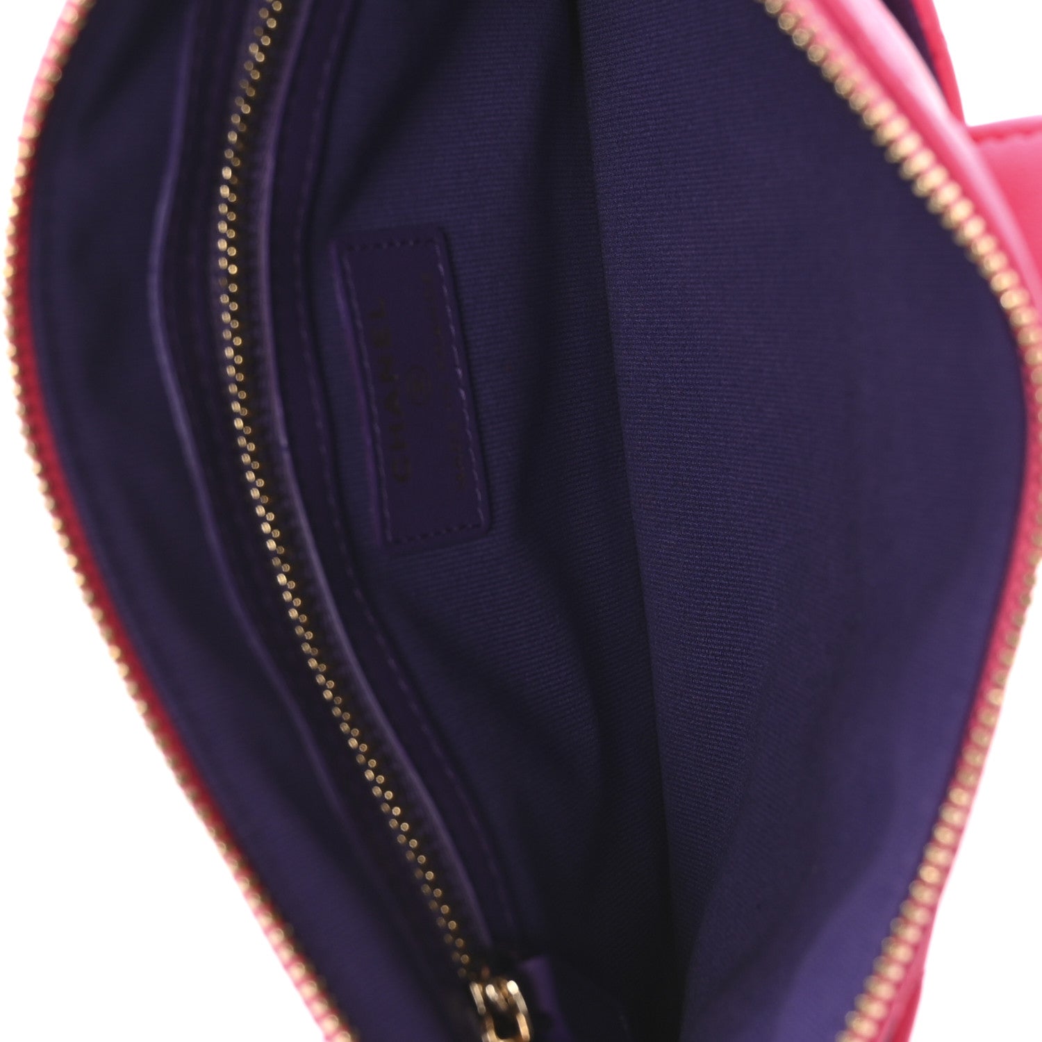Chanel Lambskin Quilted Sunset Boulevard Pouch Case Pink Purple 6 of 10