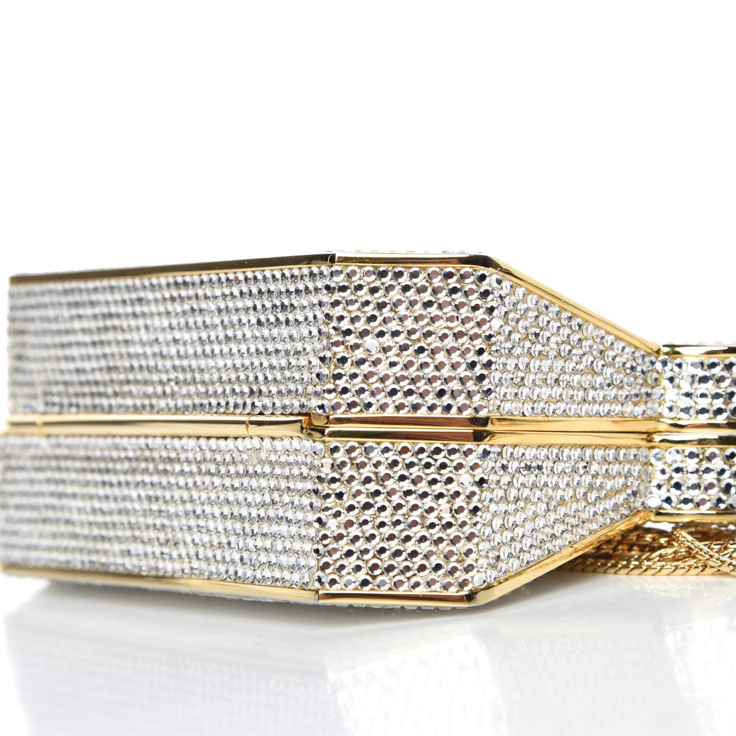 Swarovski Crystal Minaudiere Clutch Silver