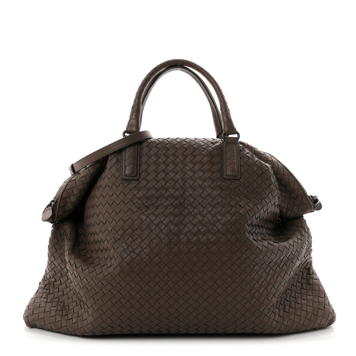 Bottega Veneta Nappa Intrecciato Maxi Convertible Tote Taupe Grey 1 of 10