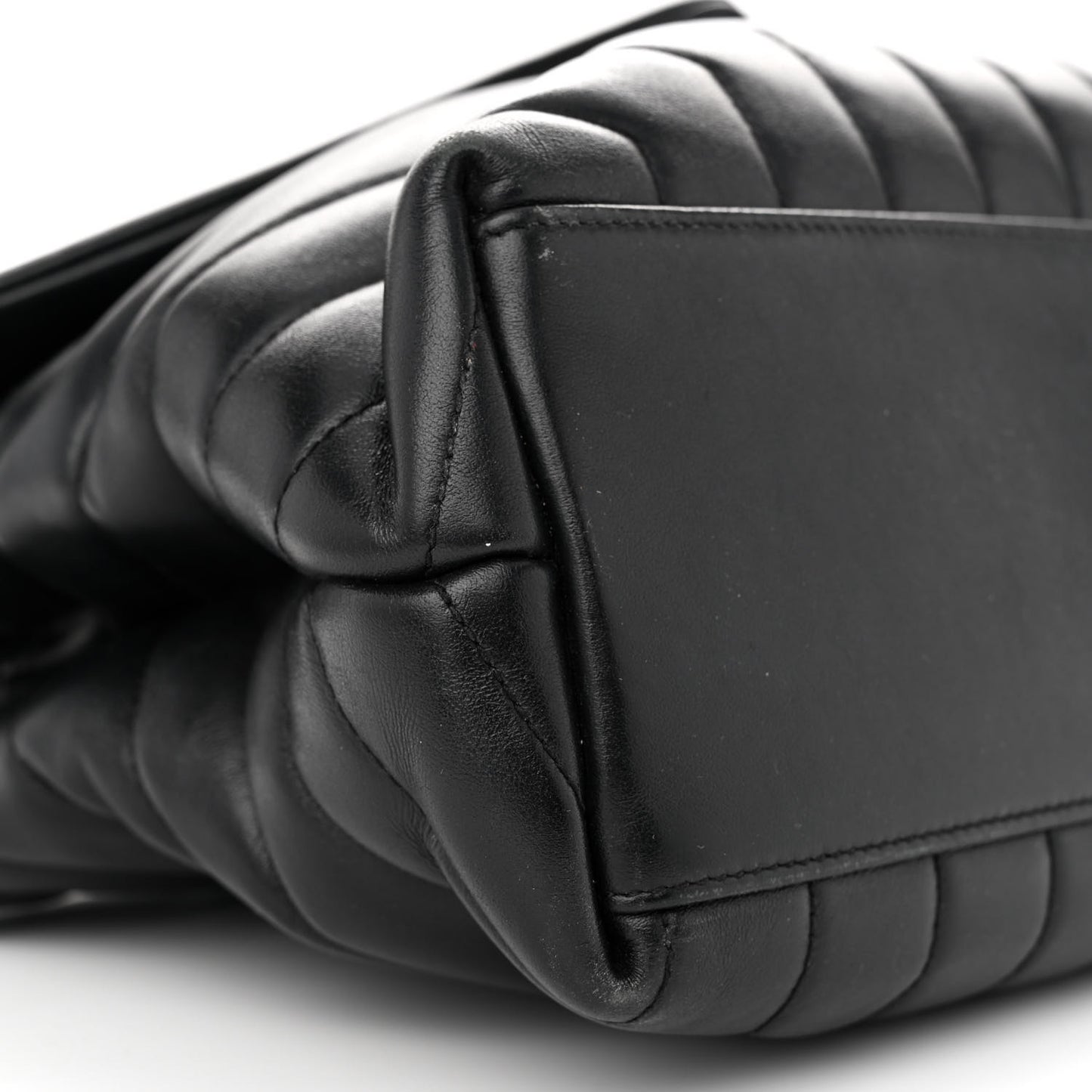 Calfskin Y Quilted Monogram Medium Loulou Chain Satchel Black