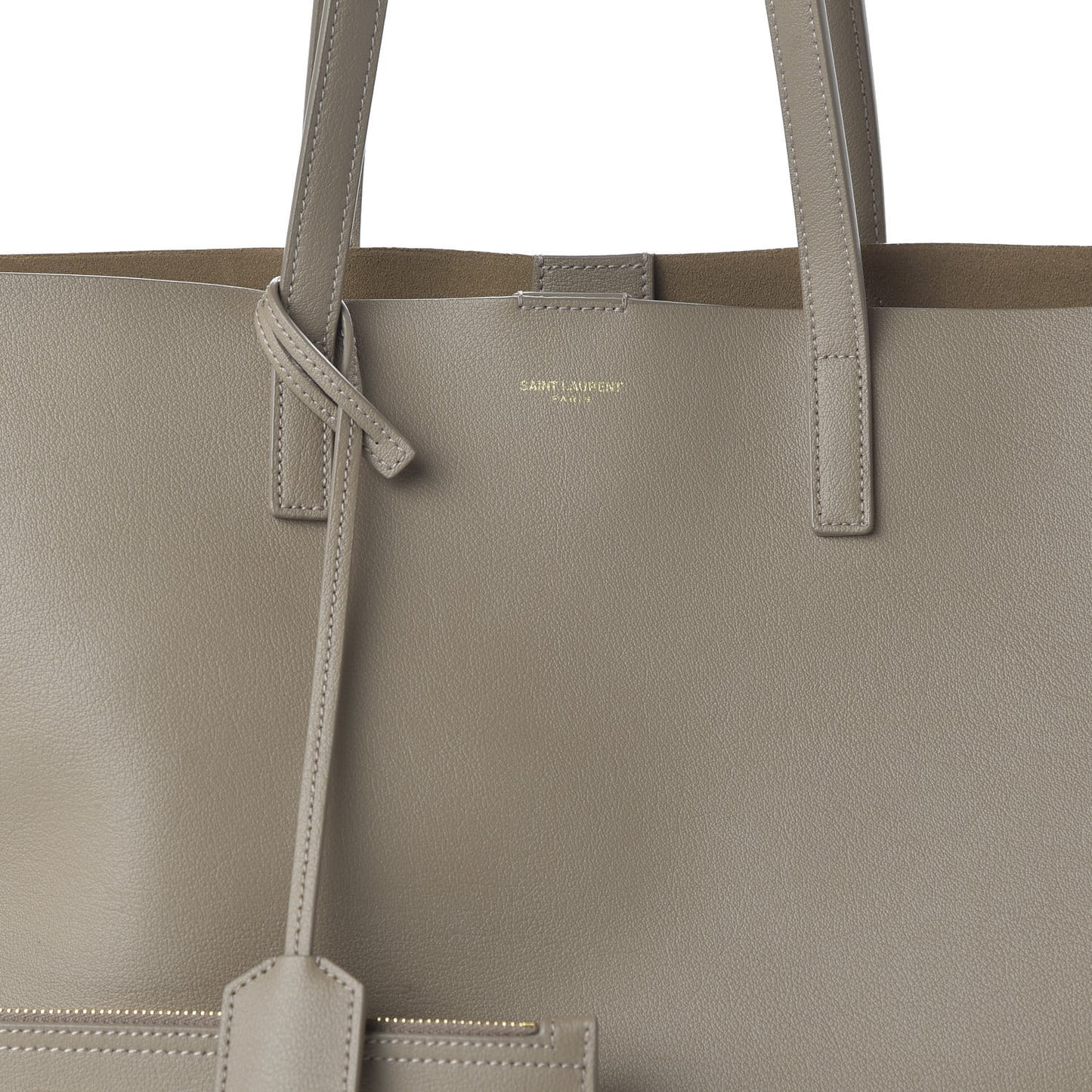 Calfskin Large Shopping Tote Dusty Gray