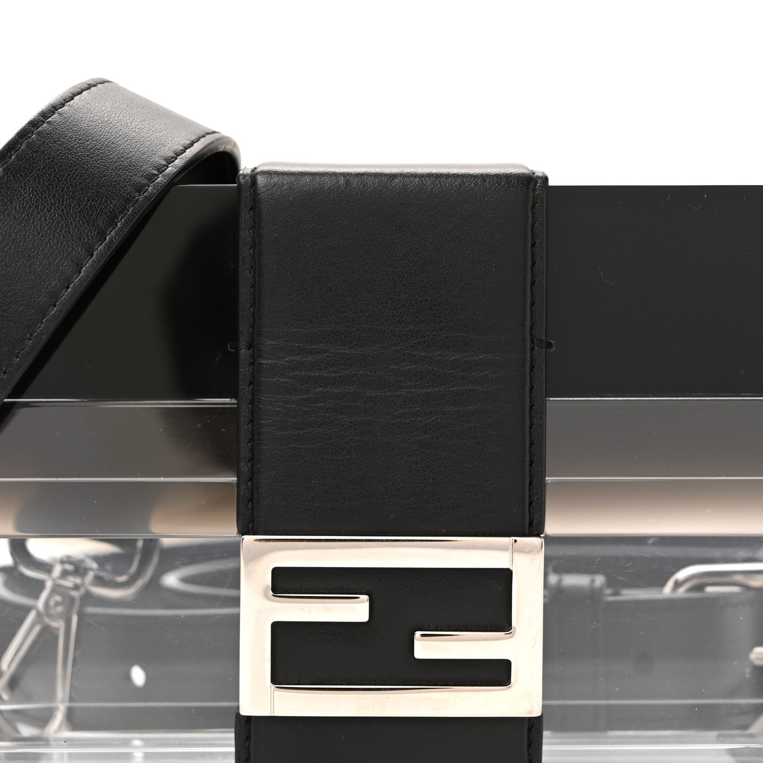 Fendi Plexiglass Vitello Mini Baguette Trunk Black Transparent 13 of 21