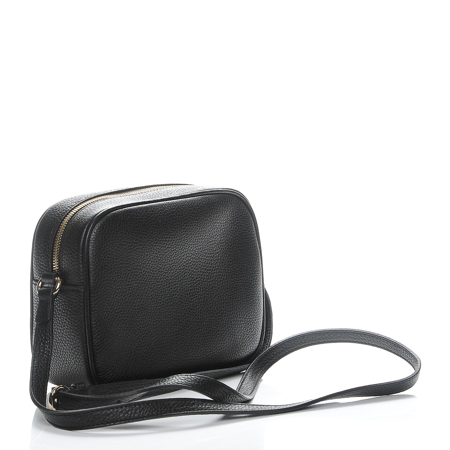 Pebbled Calfskin Small Soho Disco Bag Black