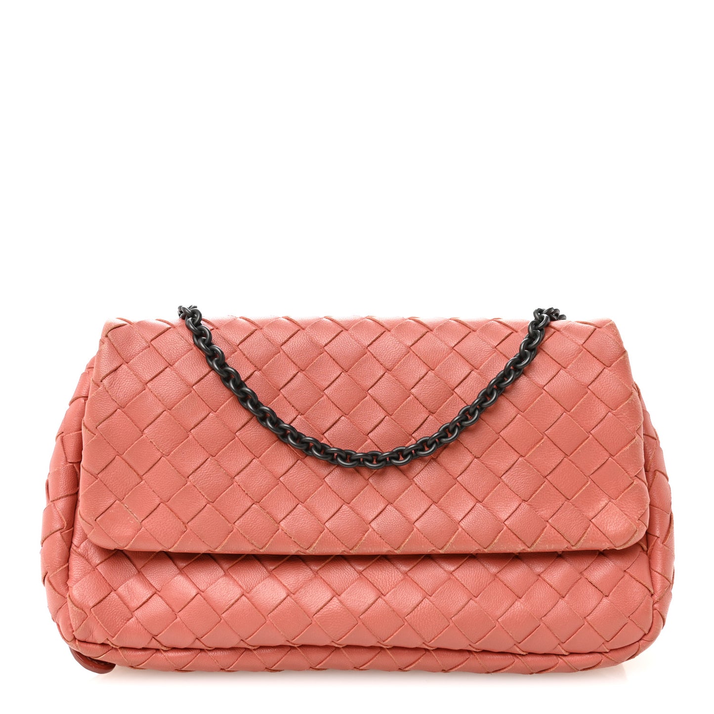Nappa Intrecciato Small Chain Crossbody Peach