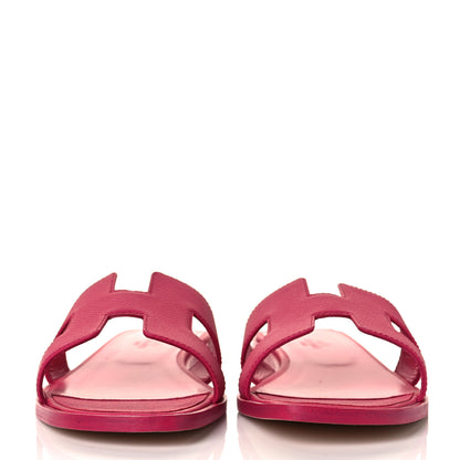 Hermes Epsom Oran Sandals 37.5 Rouge Azalee 2 of 8
