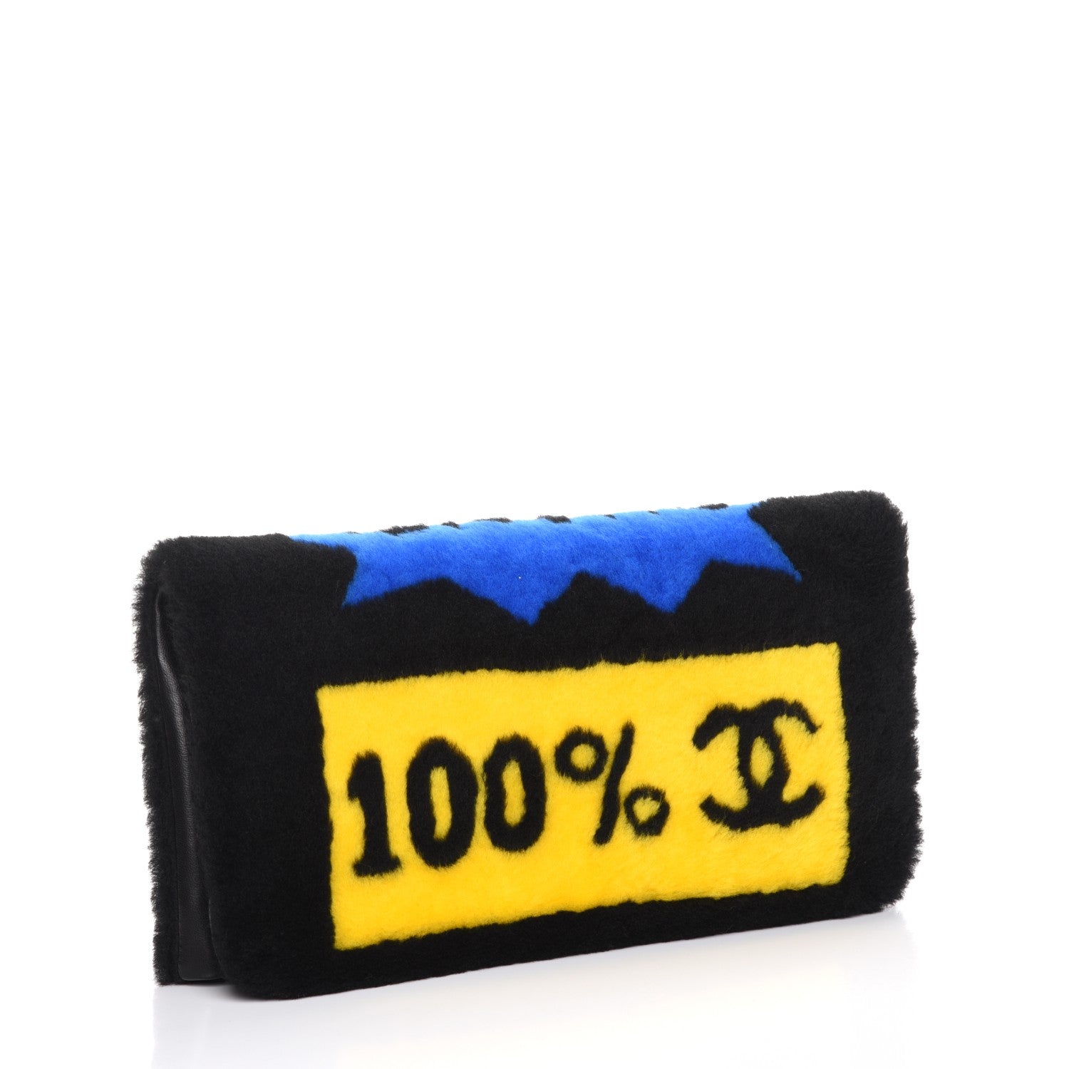Chanel Shearling Lambskin 100% Clutch Black 3 of 9