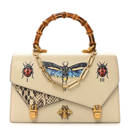Gucci Calfskin Snakeskin Studded Small Ottilia Top Handle Bag White 1 of 11