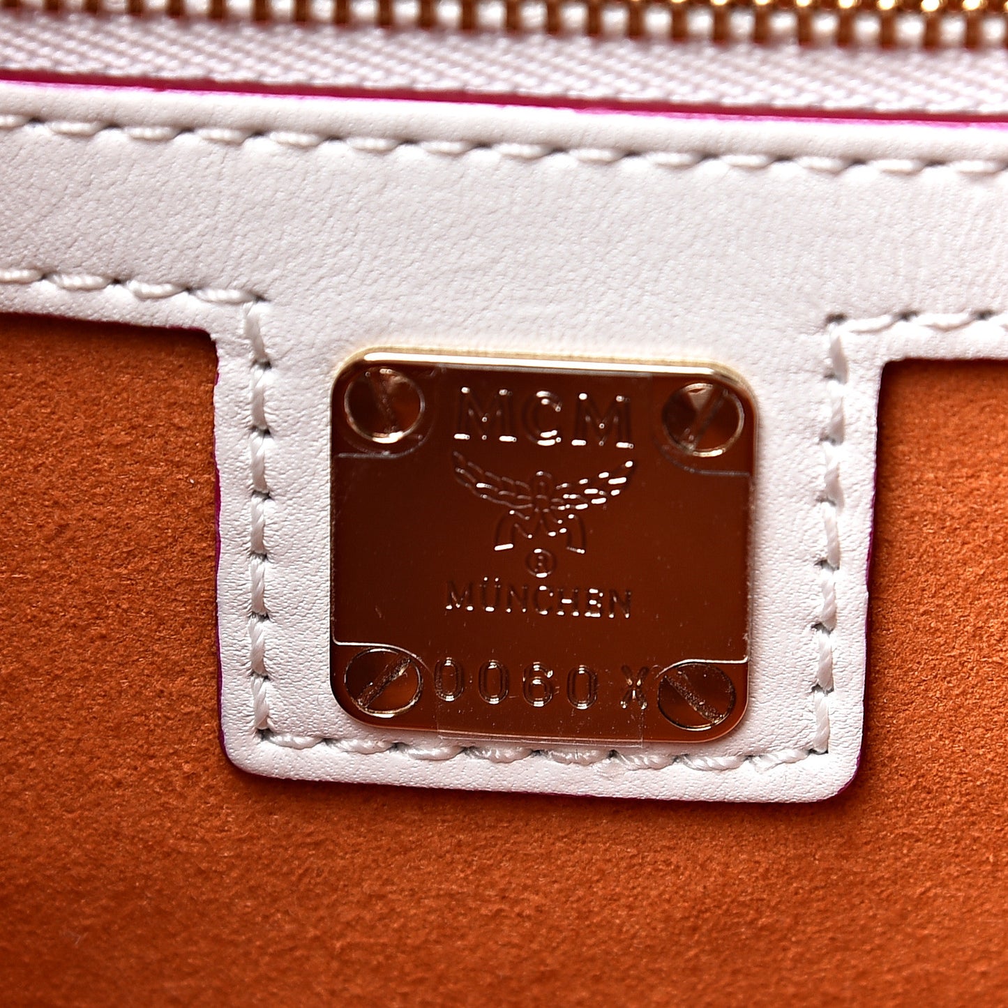 Visetos Small Patricia Satchel Cognac White