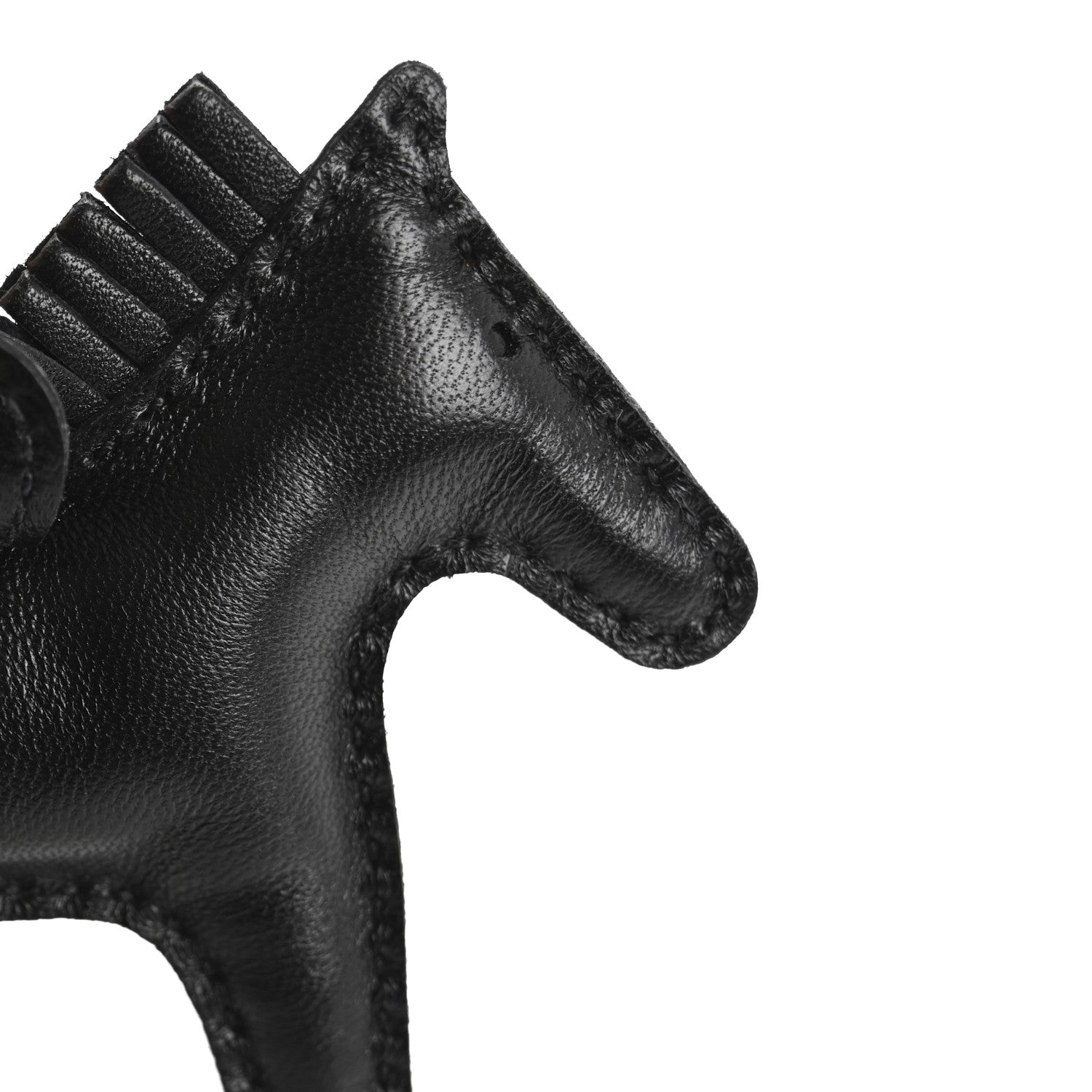 Hermes Milo Lambskin Grigri Rodeo Horse Bag Charm PM So Black 3 of 5