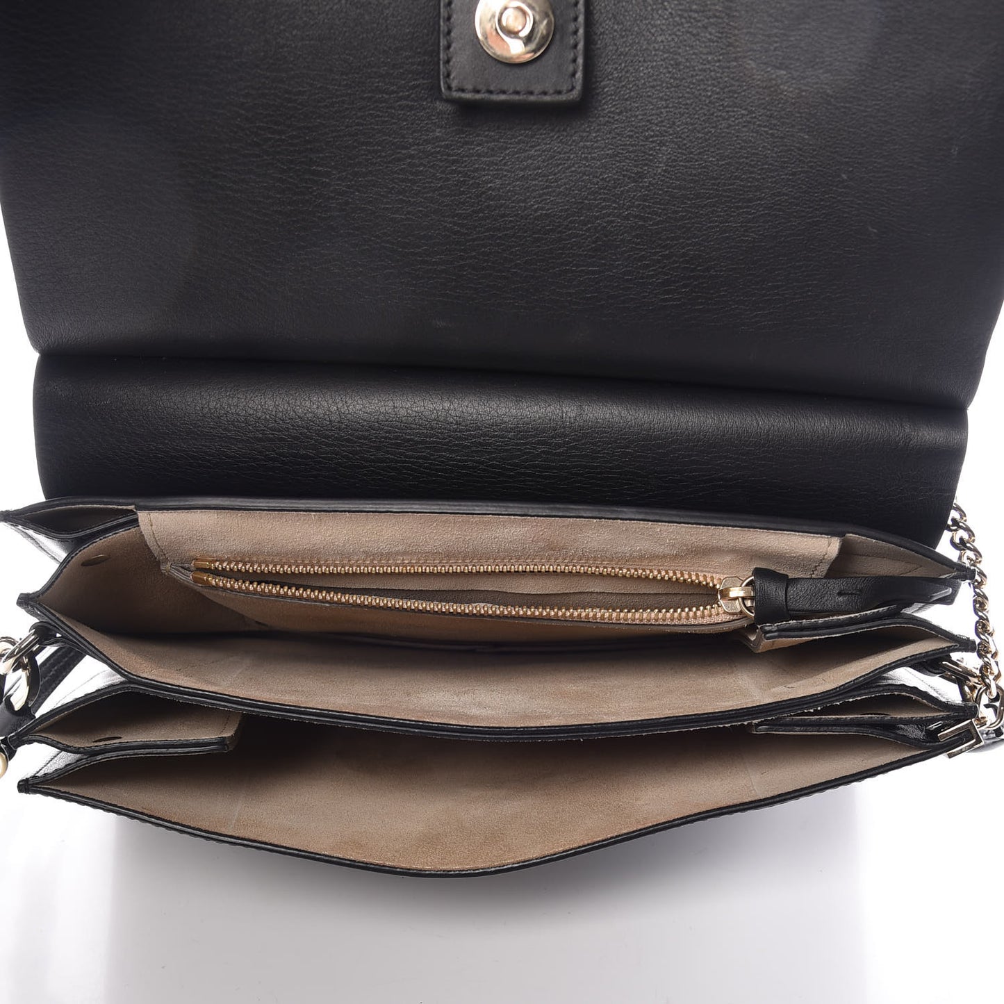 Suede Calfskin Medium Faye Shoulder Bag Black