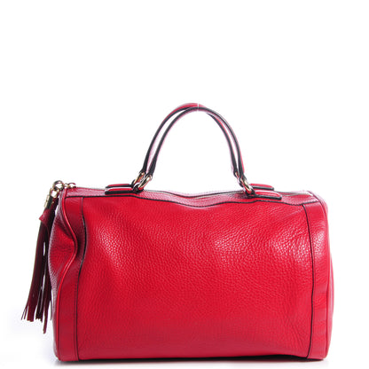 Gucci Pebbled Calfskin Medium Soho Boston Red 1 of 7