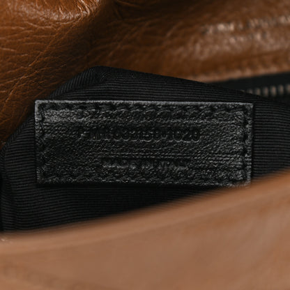 Saint Laurent Crinkled Calfskin Matelasse Monogram Medium Niki Chain Satchel Tan Brown 6 of 9