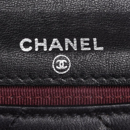 Chanel Lambskin Quilted Flap Card Holder Wallet Black 5 of 8