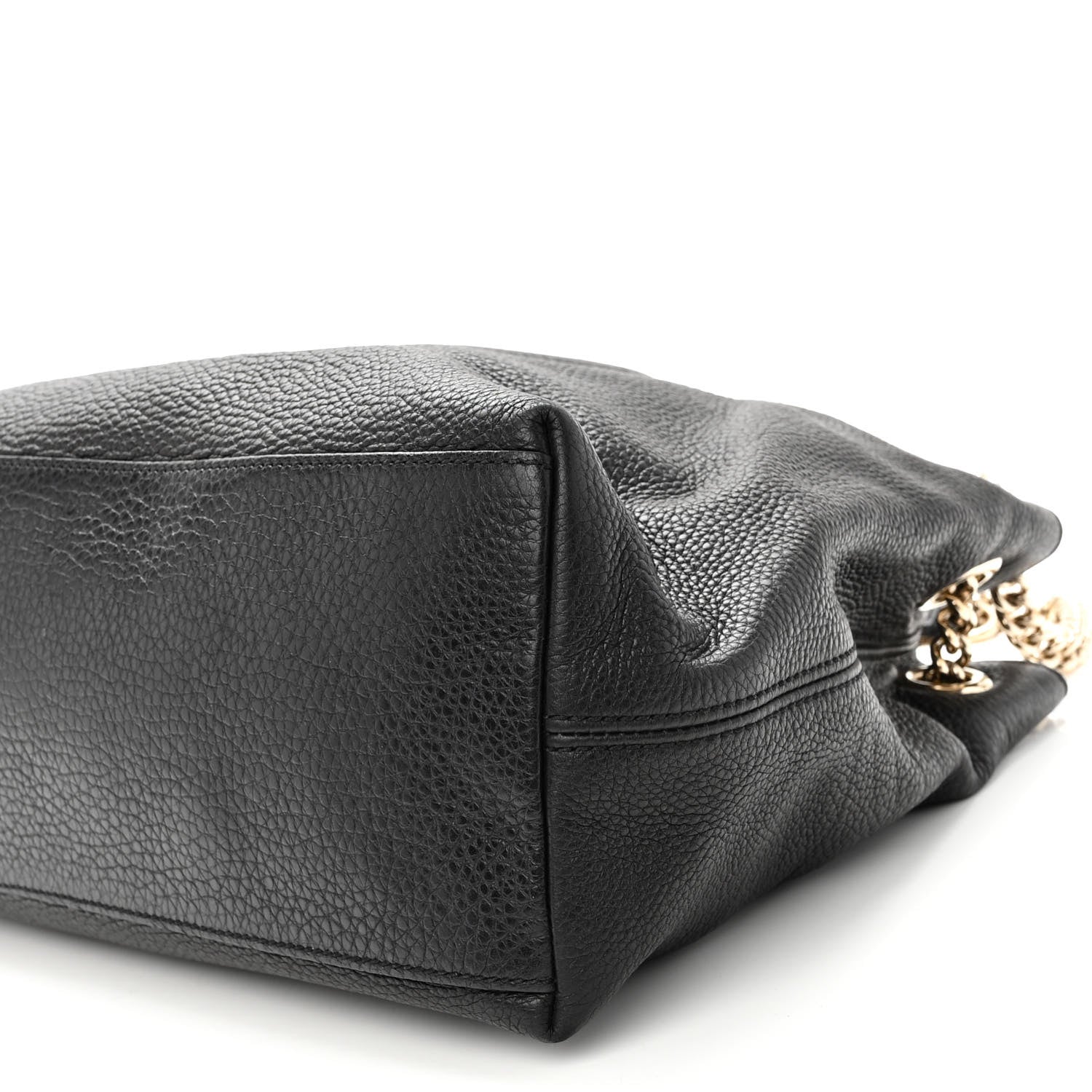 Gucci Pebbled Calfskin Medium Soho Chain Shoulder Bag Black 9 of 11