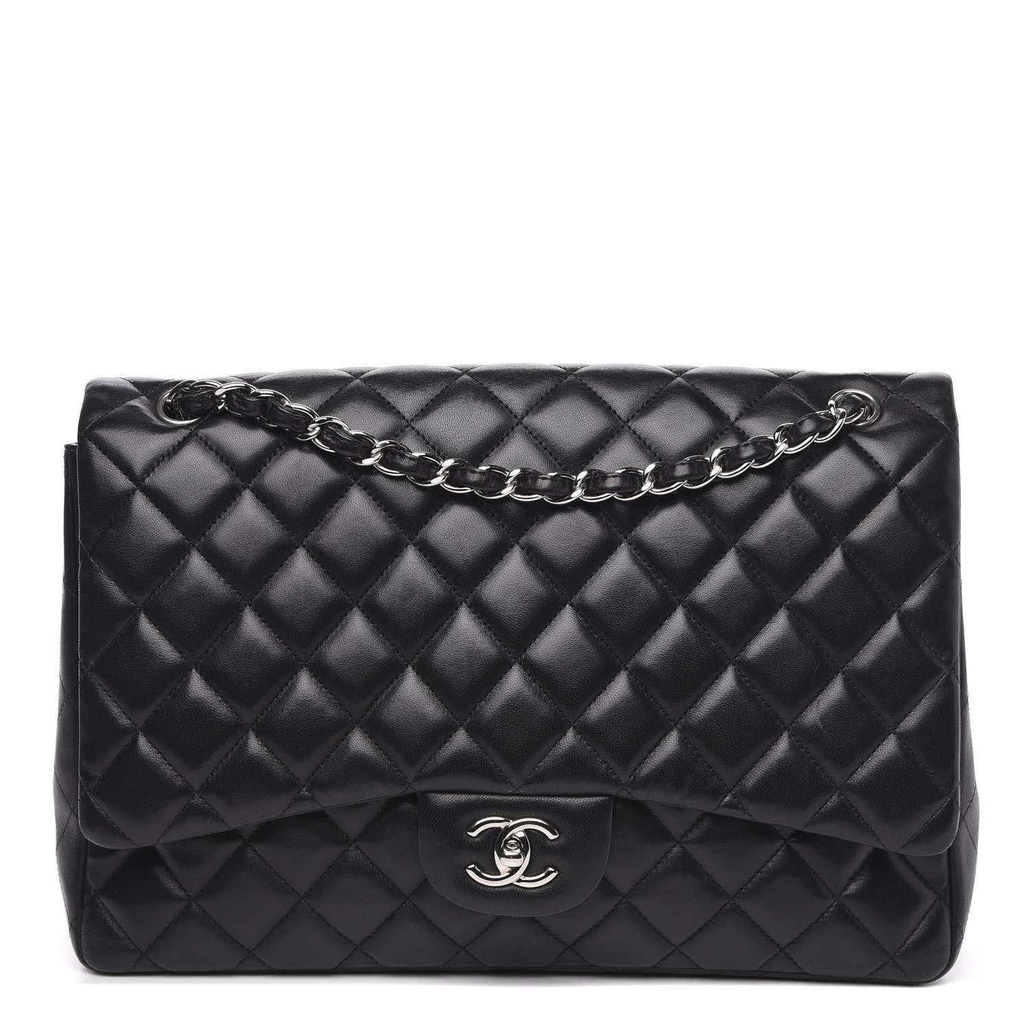 Chanel Lambskin Quilted Maxi Single Flap Black 1 of 16