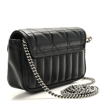 Gucci Calfskin Matelasse Aria Super Mini GG Marmont Shoulder Bag Black 3 of 9