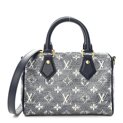 Louis Vuitton Monoglam Speedy Bandouliere 20 Blue 1 of 9