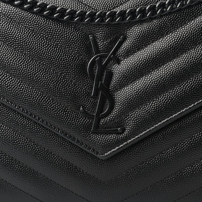 Saint Laurent Grain De Poudre Matelasse Chevron Monogram Chain Wallet Black 9 of 12