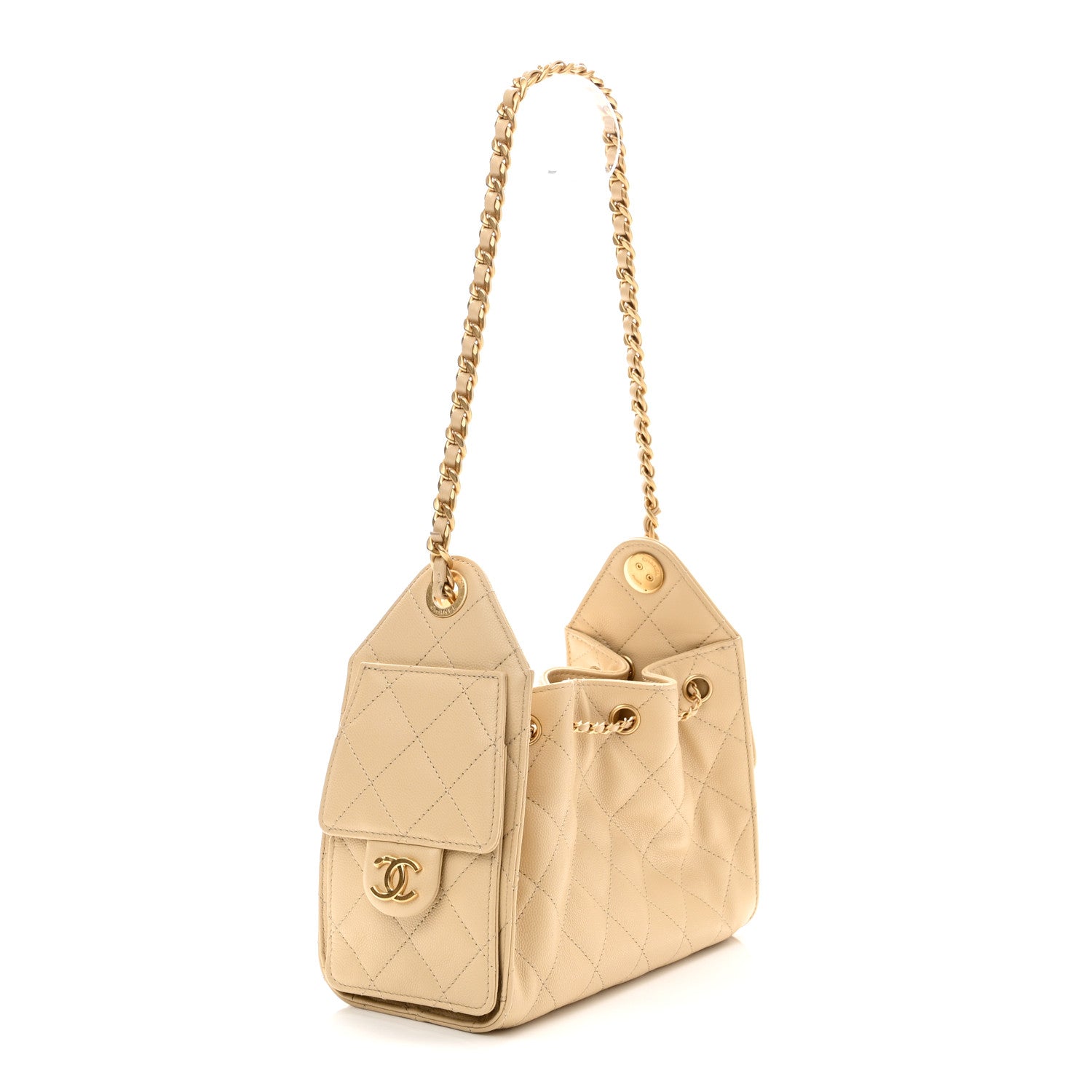 Chanel Caviar Quilted Mini Chanel 25 Handbag Beige 3 of 11