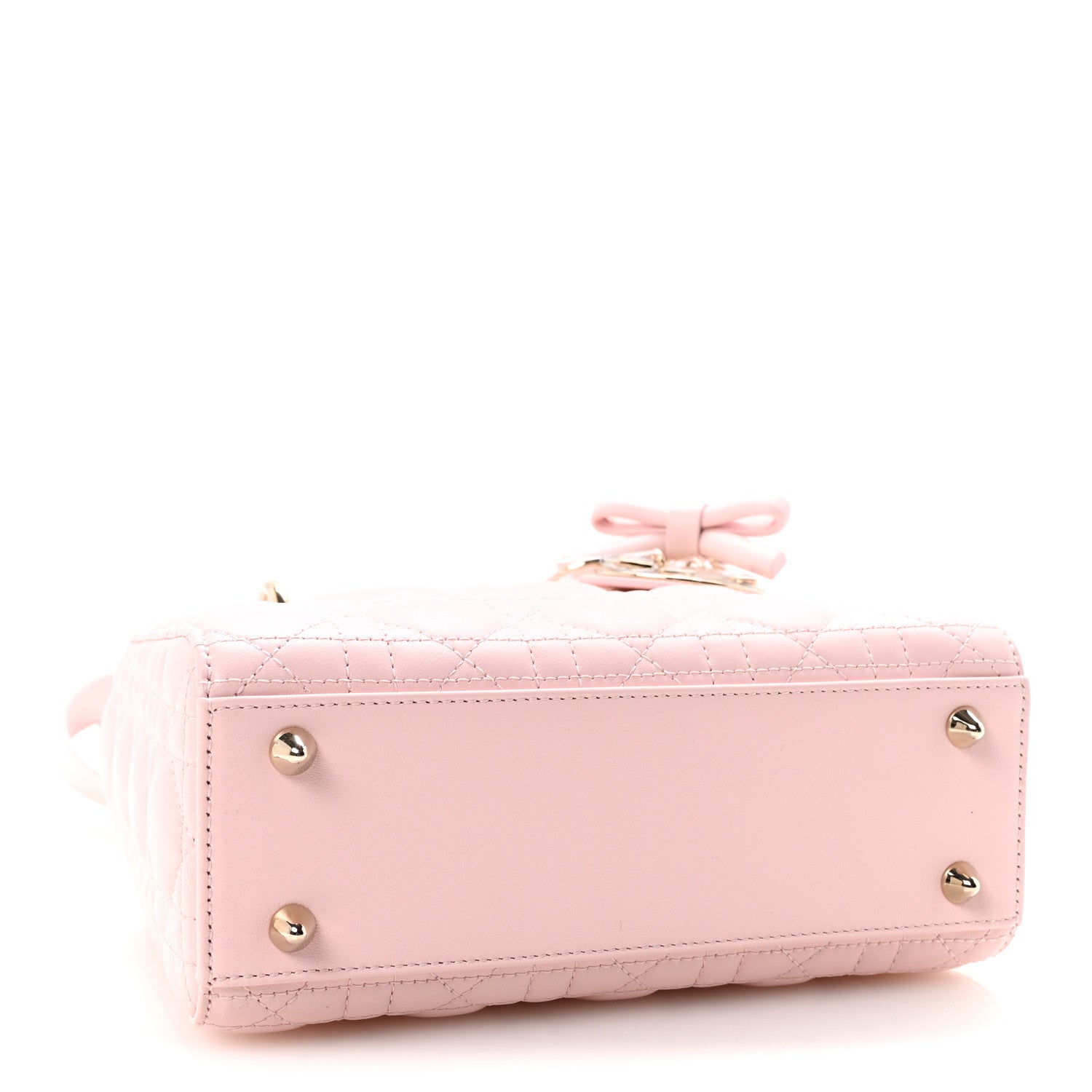 Christian Dior Lambskin Cannage Small Lady Dior Rose Soupir 4 of 9
