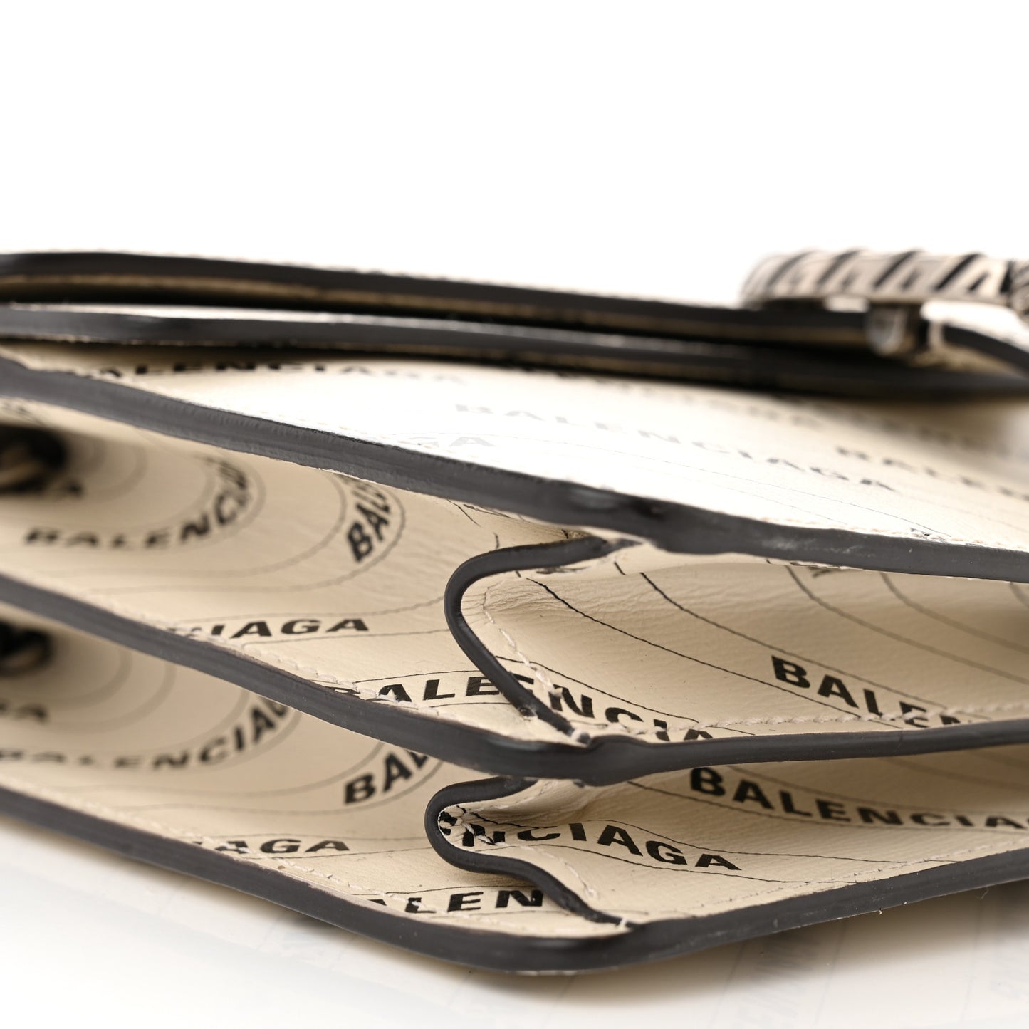 X BALENCIAGA Calfskin Logo Print Small Dionysus Shoulder Bag White