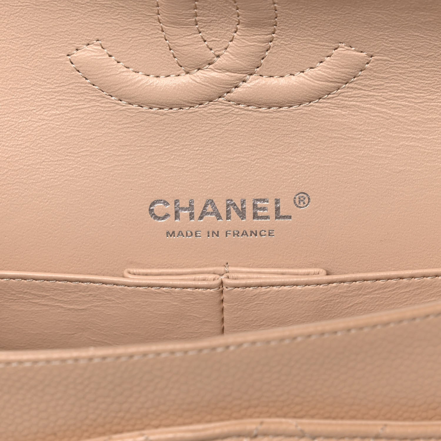 Chanel Caviar Quilted Medium Double Flap Light Beige 6 of 15