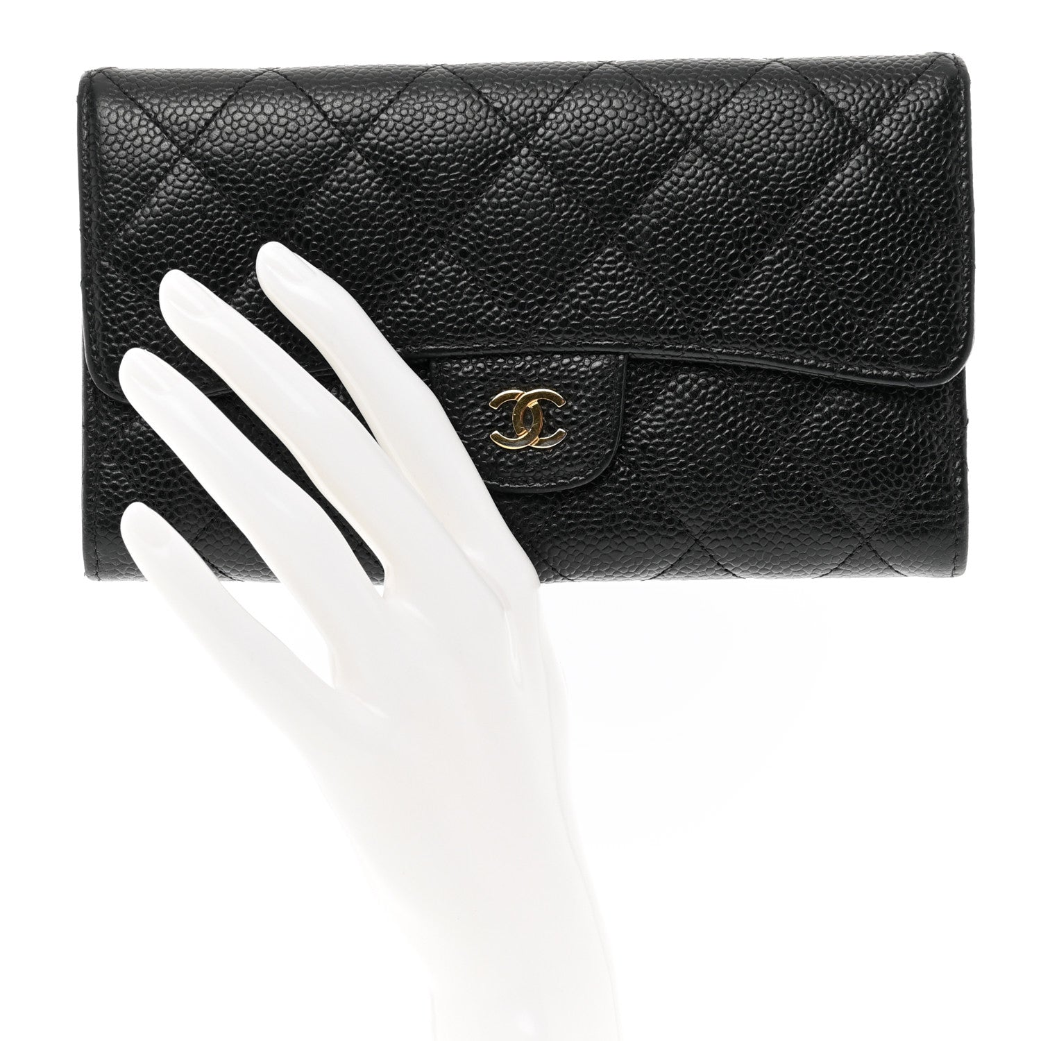 Chanel Caviar Quilted Large Flap Wallet Black 2 of 10