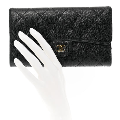 Chanel Caviar Quilted Large Flap Wallet Black 2 of 10