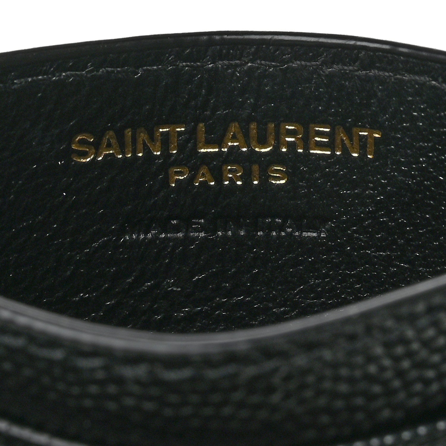 Saint Laurent Grain De Poudre Matelasse Chevron Monogram Credit Card Case Black 6 of 7