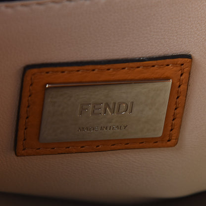 Fendi Vitello Seta Shiny Nappa Plexiglass Granite Medium Peekaboo Iconic Satchel Ginger Latte 7 of 12