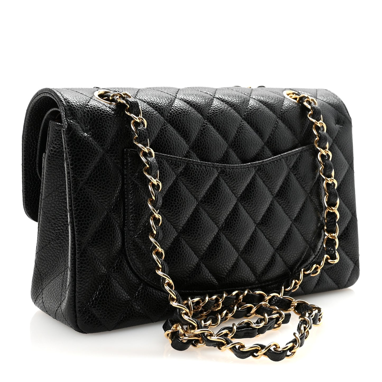 Caviar Quilted Small Double Flap Black