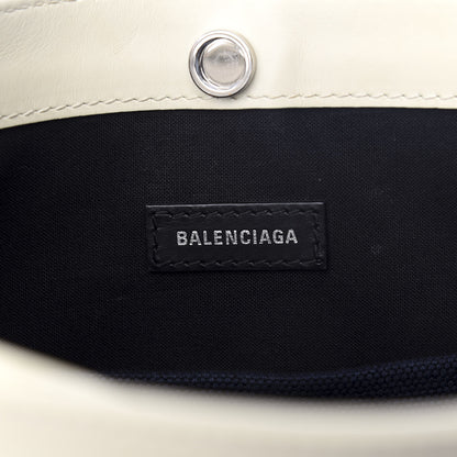 Balenciaga Cotton Canvas Pochette Crossbody Bag Black White 7 of 8