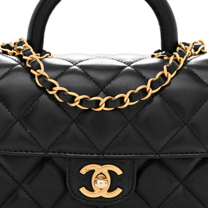Chanel Lambskin Quilted Baywatch Top Handle Flap Black 8 of 10
