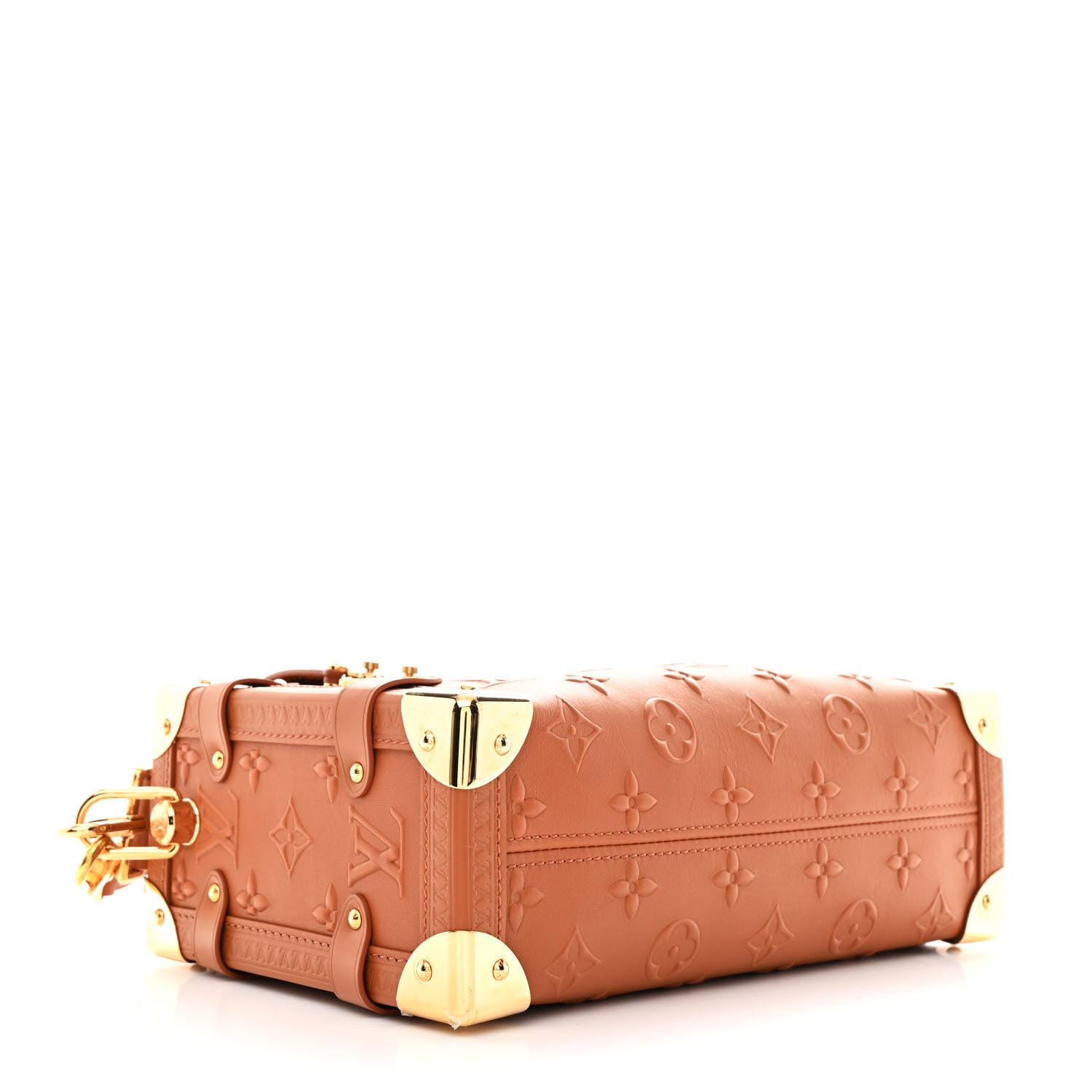 Louis Vuitton Calfskin Debossed Monogram Side Trunk Tan 4 of 10