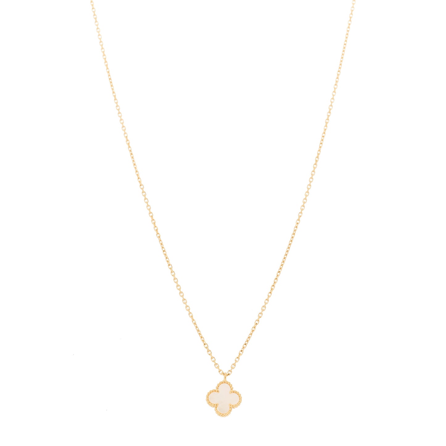 18K Yellow Gold Mother of Pearl Sweet Alhambra Pendant Necklace