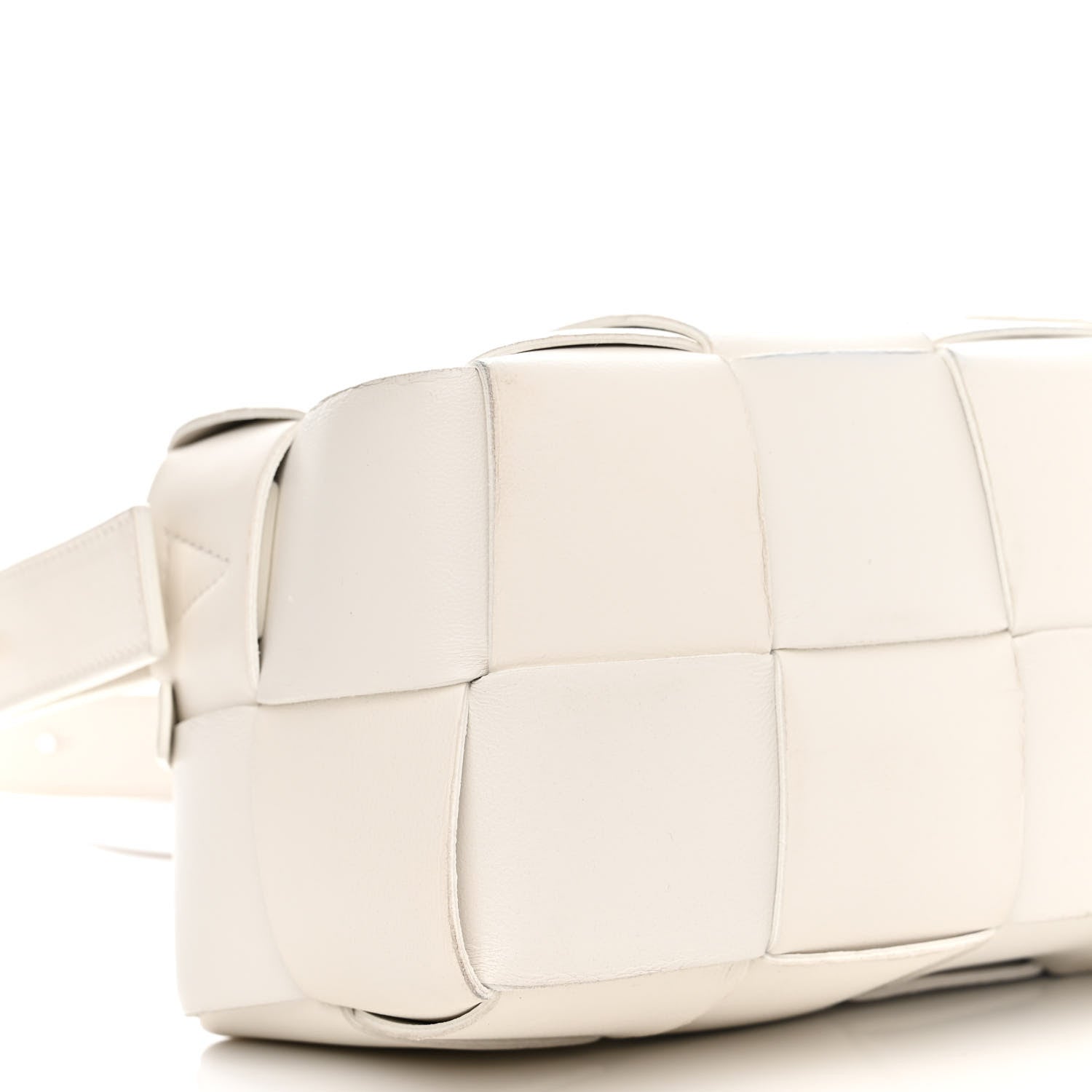 Bottega Veneta Lambskin Maxi Intrecciato Small Brick Cassette Bag White 8 of 12