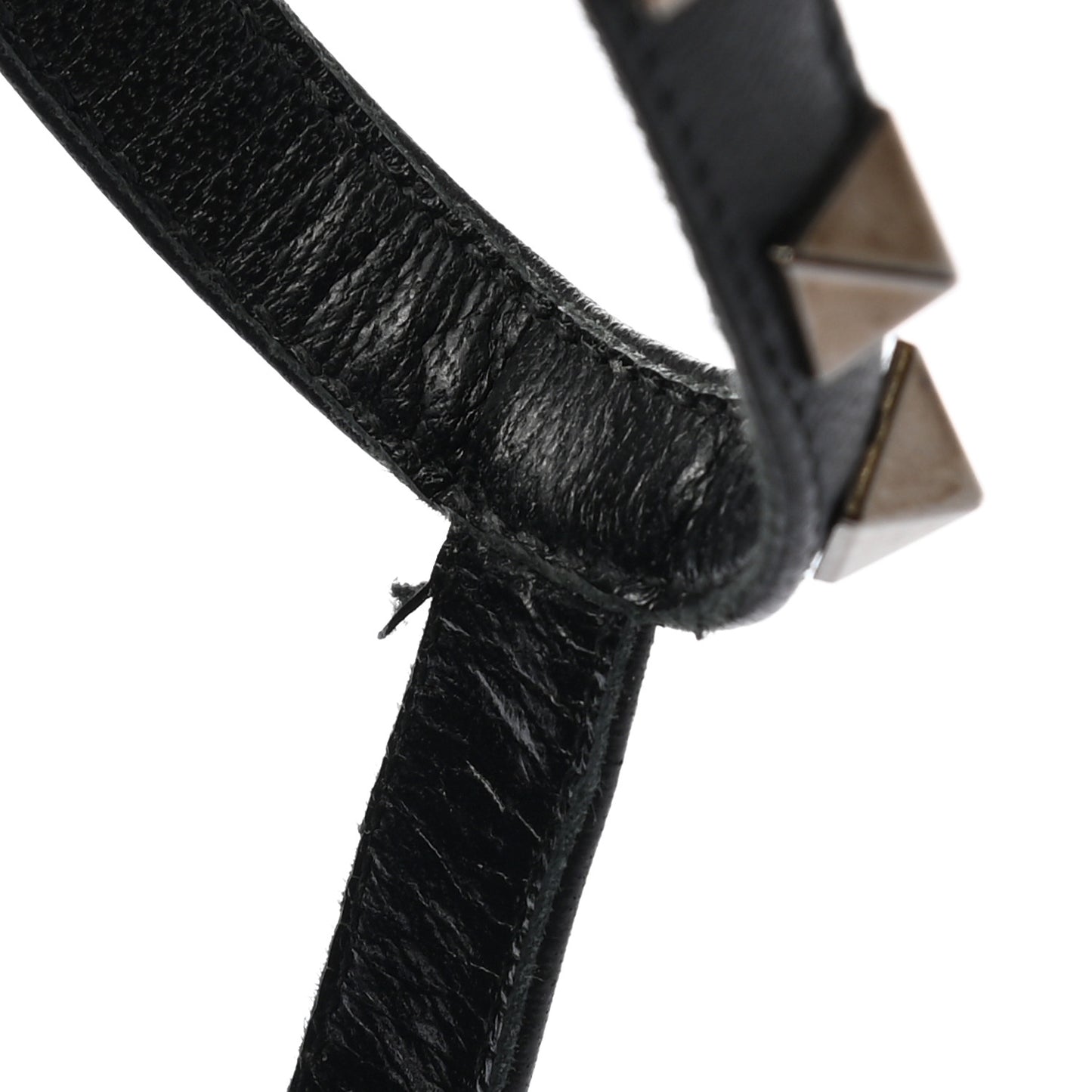 Calfskin Nappa Rockstud Ankle Strap 100mm Pumps 37.5 Black