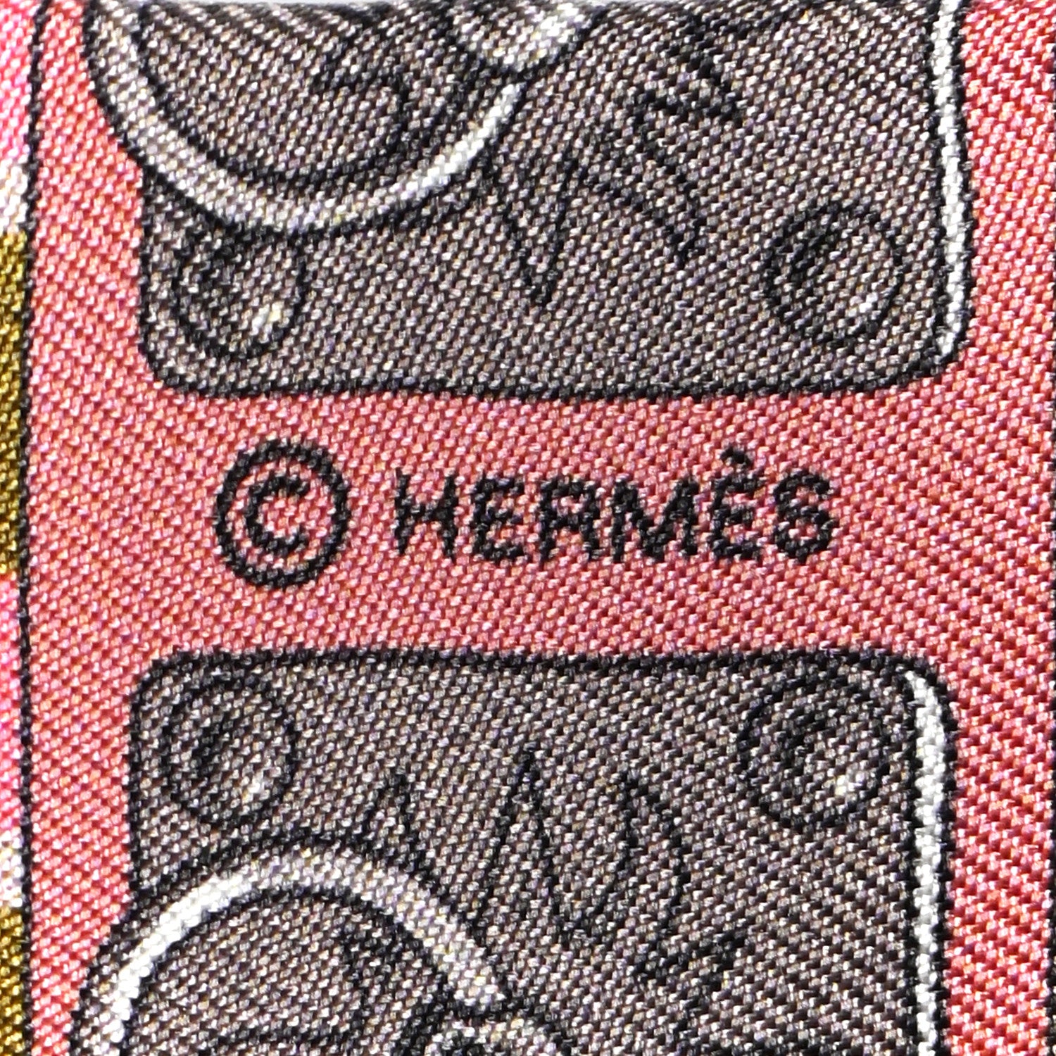 Hermes Silk Colliers De Chiens Twilly Framboise Kaki Taupe 3 of 4