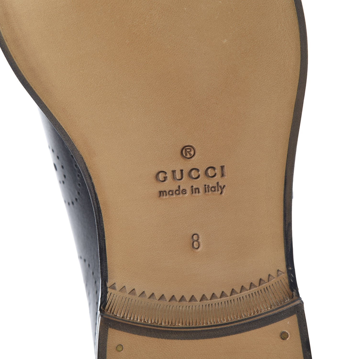 Gucci Calfskin Perforated Studded Mens Medallion Toe Double Monk Strap Loafers 8 Black 6 of 9