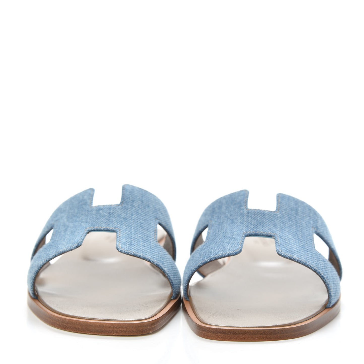 Denim Canvas Oran Sandals 37.5 Bleu Clair