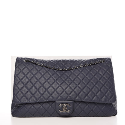 Chanel Calfskin Quilted XXL Travel Flap Bag Navy 10 of 11