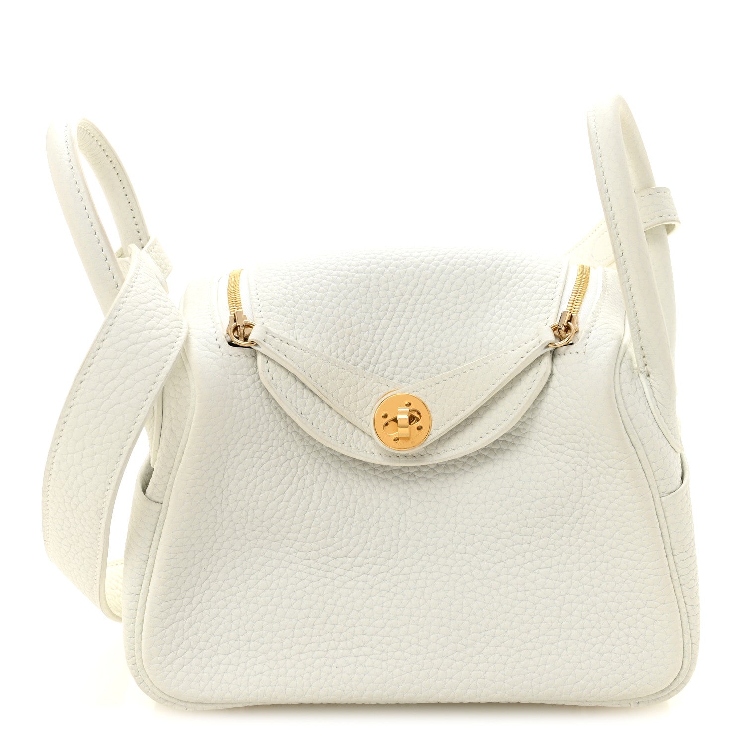 Hermes Taurillon Clemence Mini Lindy 20 New White 1 of 10