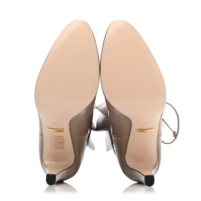 Gucci Calfskin Indya Bow Tie Ankle Boot 36 Mud 4 of 4