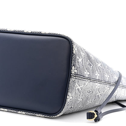 Louis Vuitton Monoglam Neverfull MM Blue 10 of 13